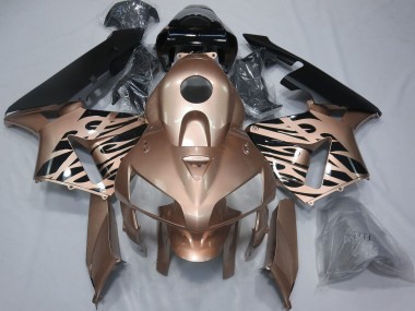 Wholesale 2005-2006 Honda CBR600RR Motorcycle Fairings - Glossy Black Bronze Flame