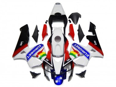 Wholesale 2003-2004 Honda CBR600RR Motorcycle Fairing - White Red Blue Glossy Black EuroBet