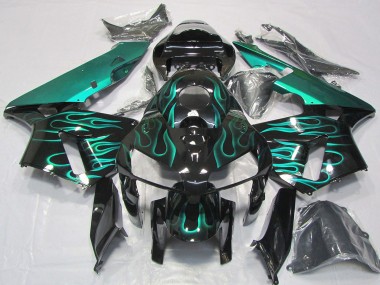 Wholesale 2005-2006 Honda CBR600RR Motorcycle Fairings - Glossy Black Teal Flame