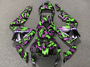 Wholesale 2003-2004 Honda CBR600RR Motorcycle Fairings - Green Pink Camouflage Shark