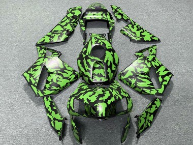 Wholesale 2003-2004 Honda CBR600RR Motorcycle Fairings - Green Black Camouflage