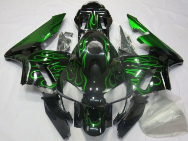 Wholesale 2003-2004 Honda CBR600RR Motorcycle Fairings - Glossy Black Blue Flame