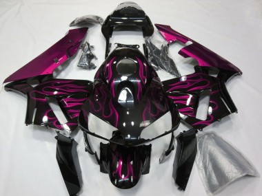 Wholesale 2003-2004 Honda CBR600RR Motorcycle Fairing - Glossy Black Purple Flame