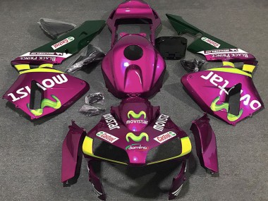 Wholesale 2003-2004 Honda CBR600RR Motorcycle Fairings - Hot Pink Yellow Green MoviStar