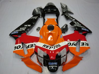 Wholesale 2003-2004 Honda CBR600RR Motorcycle Fairings - Orange White Red Glossy Black OEM Style Repsol