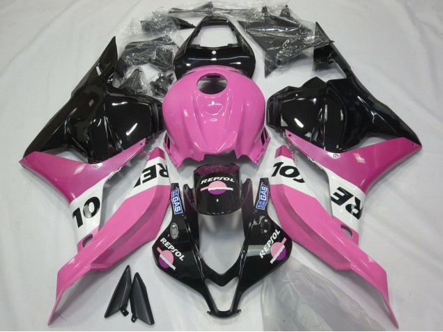 2009-2012 Honda CBR600RR Motorcycle Fairings - Pink White Glossy Black Repsol