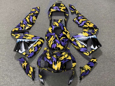 Wholesale 2003-2004 Honda CBR600RR Motorcycle Fairings - Purple Yellow Camouflage Shark