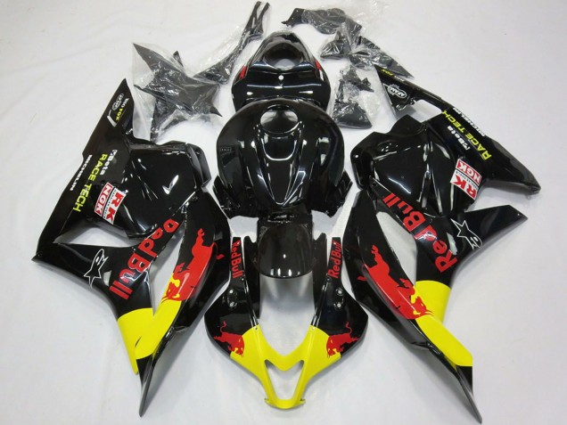 2009-2012 Honda CBR600RR Motorcycle Fairings - Glossy Black Yellow Red Bull
