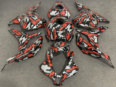 Wholesale 2009-2012 Honda CBR600RR Motorcycle Fairings - Red Grey Camouflage