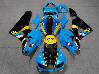 Wholesale 2013-2023 Honda CBR600RR Motorcycle Fairings - Blue Yellow Glossy Black Shark