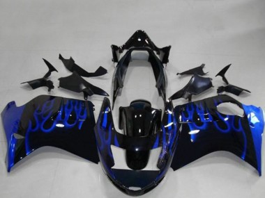 Wholesale 1996-2007 Honda CBR1100XX Blackbird Motorcycle Fairings - Glossy Black Blue Flame
