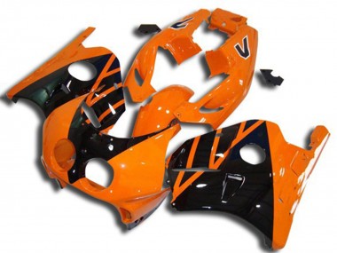 Wholesale 1990-1998 Honda CBR250RR Motorcycle Fairings - Orange Glossy Black