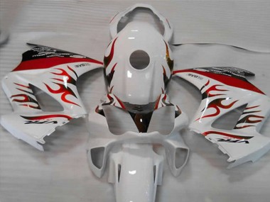 Wholesale 2002-2013 Honda VFR 800 Motorcycle Fairings - White Red Flame