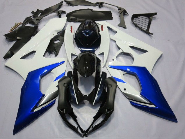 2005-2006 Suzuki GSXR 1000 Motorcycle Fairings - White Blue Black