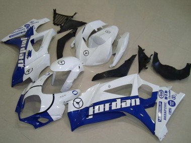Wholesale 2007-2008 Suzuki GSXR 1000 Motorcycle Fairings - White Blue Jordan