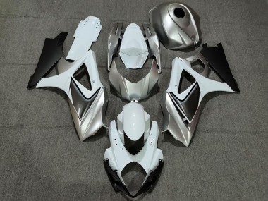Wholesale 2007-2008 Suzuki GSXR 1000 Motorcycle Fairings - White Silver Black