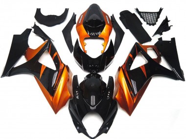 Wholesale 2007-2008 Suzuki GSXR 1000 Motorcycle Fairings - Orange Glossy Black