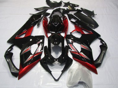 Wholesale 2005-2006 Suzuki GSXR 1000 Motorcycle Fairings - Glossy Black Red Flare