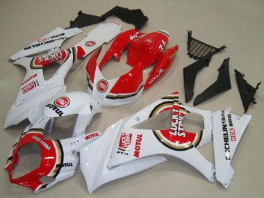 Wholesale 2007-2008 Suzuki GSXR 1000 Motorcycle Fairings - White Red Lucky Strike