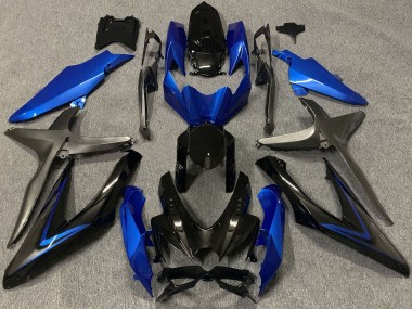 Wholesale 2008-2010 Suzuki GSXR 600 / GSXR 750 Motorcycle Fairings - Blue Grey Glossy Black