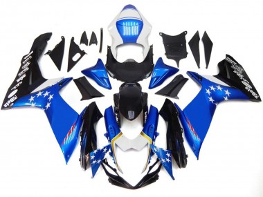 Wholesale 2011-2024 Suzuki GSXR 600 / GSXR 750 Motorcycle Fairings - Blue Style with Red Stars