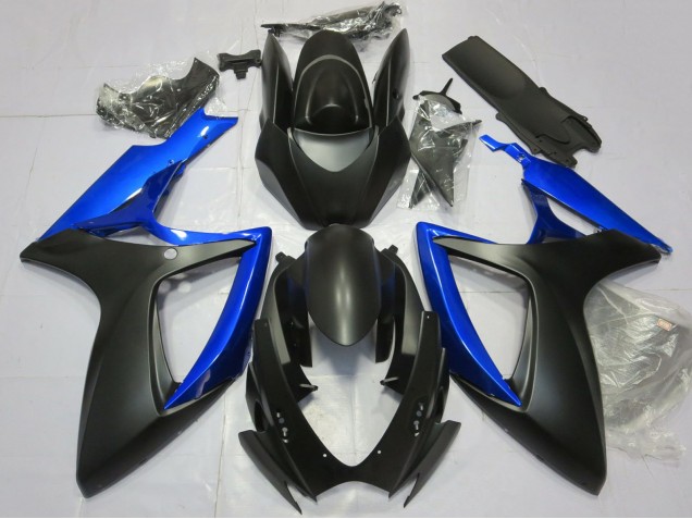 2006-2007 Suzuki GSXR 600 / GSXR 750 Motorcycle Fairing - Blue Matte Black