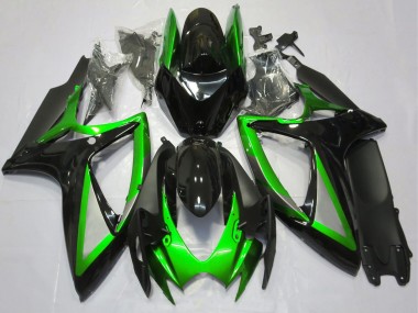 Wholesale 2006-2007 Suzuki GSXR 600 / GSXR 750 Motorcycle Fairing - Green Glossy Black Matte Black