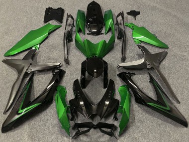Wholesale 2008-2010 Suzuki GSXR 600 / GSXR 750 Motorcycle Fairings - Green Grey Glossy Black