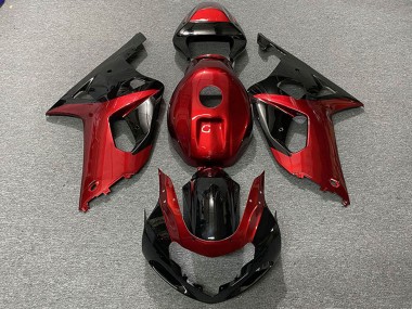 Wholesale 2001-2003 Suzuki GSXR 600 / GSXR 750 Motorcycle Fairings - Red Glossy Black