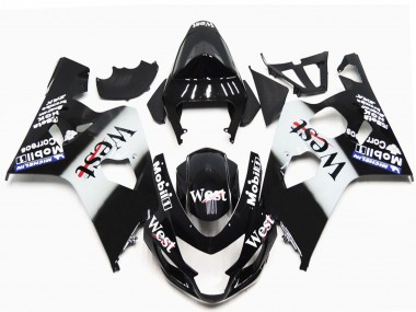 Wholesale 2004-2005 Suzuki GSXR 600 / GSXR 750 Motorcycle Fairings - Glossy Black White West OEM Style