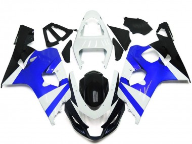 Wholesale 2004-2005 Suzuki GSXR 600 / GSXR 750 Motorcycle Fairing Kits - White Blue Glossy Black