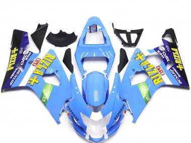 Wholesale 2004-2005 Suzuki GSXR 600 / GSXR 750 Motorcycle Fairings - Light Blue Green Yellow Rizla Style