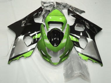 Wholesale 2004-2005 Suzuki GSXR 600 / GSXR 750 Motorcycle Fairings - Green Silver Glossy Black