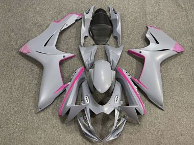Wholesale 2011-2024 Suzuki GSXR 600 / GSXR 750 Motorcycle Fairings - Matte Nardo Grey Pink Accents
