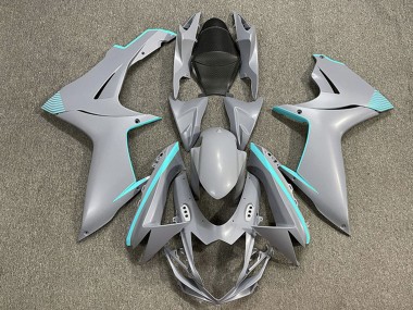 Wholesale 2011-2024 Suzuki GSXR 600 / GSXR 750 Motorcycle Fairings - Matte Nardo Grey Teal Accents