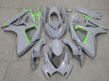 Wholesale 2006-2007 Suzuki GSXR 600 / GSXR 750 Motorcycle Fairings - Nardo Grey and Green Trim
