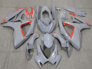 Wholesale 2006-2007 Suzuki GSXR 600 / GSXR 750 Motorcycle Fairings - Nardo Grey and Red Trim