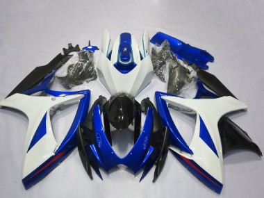 Wholesale 2006-2007 Suzuki GSXR 600 / GSXR 750 Motorcycle Fairing - White Blue Glossy Black OEM Style