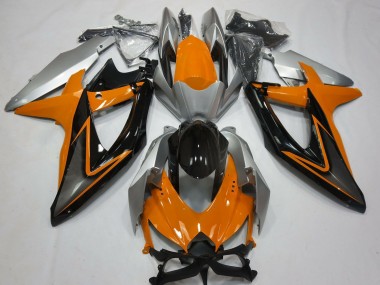 Wholesale 2008-2010 Suzuki GSXR 600 / GSXR 750 Motorcycle Fairings - Silver Orange Glossy Black