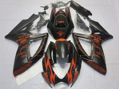 Wholesale 2006-2007 Suzuki GSXR 600 / GSXR 750 Motorcycle Fairings - Matte Black Orange Corona Extra Alstare Motul