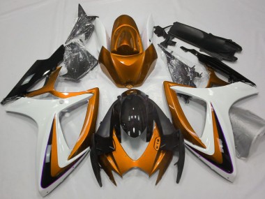 Wholesale 2006-2007 Suzuki GSXR 600 / GSXR 750 Motorcycle Fairings - Orange White Glossy Black