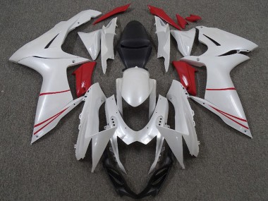 Wholesale 2011-2024 Suzuki GSXR 600 / GSXR 750 Motorcycle Fairings - Pearl White and Red