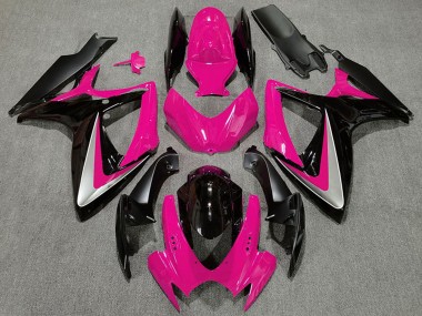 Wholesale 2006-2007 Suzuki GSXR 600 / GSXR 750 Motorcycle Fairings - Pink Silver Glossy Black OEM Style