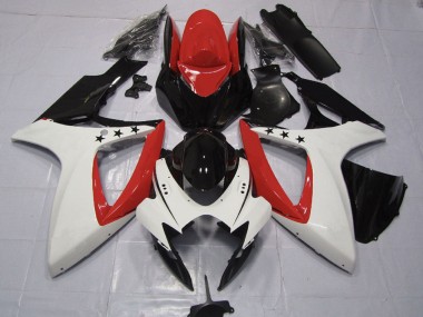 Wholesale 2006-2007 Suzuki GSXR 600 / GSXR 750 Motorcycle Fairings - Red White Glossy Black