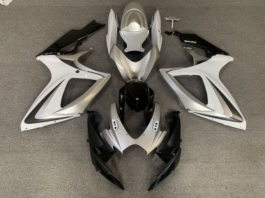 Wholesale 2006-2007 Suzuki GSXR 600 / GSXR 750 Motorcycle Fairings - Silver White Glossy Black OEM Style