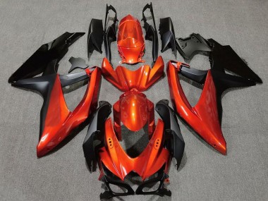 Wholesale 2008-2010 Suzuki GSXR 600 / GSXR 750 Motorcycle Fairings - Orange Matte Black
