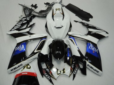 Wholesale 2006-2007 Suzuki GSXR 600 / GSXR 750 Motorcycle Fairings - White Blue Glossy Black Viru