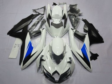 Wholesale 2008-2010 Suzuki GSXR 600 / GSXR 750 Motorcycle Fairings - White Blue Matte Black