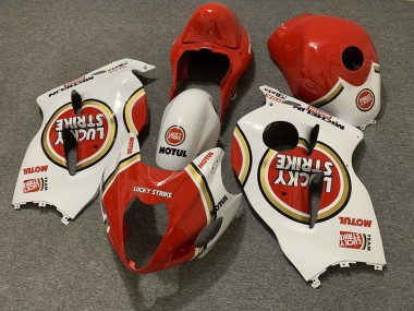 Wholesale 1996-2007 Suzuki GSXR 1300 Motorcycle Fairings - White Red Lucky Strike