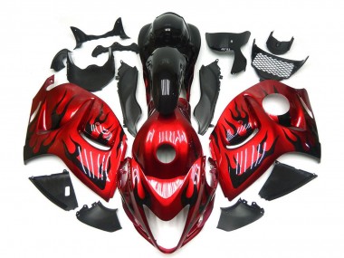 Wholesale 2008-2020 Suzuki GSXR 1300 Motorcycle Fairings - Red with Black Flame